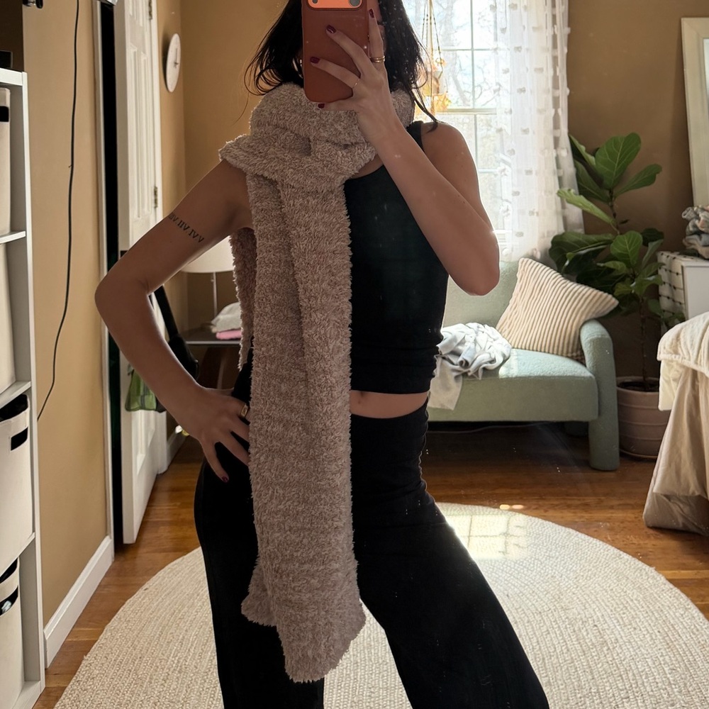 Plush Shaggy Light Mauve Blanket Scarf